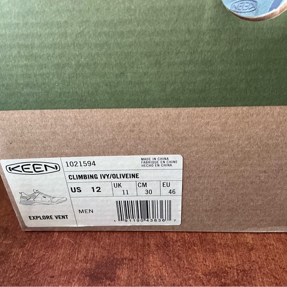 Keen Explore Vent Hiking Shoes, Sz 11.5, Olive Green and White. Great condition. - Picture 3 of 4